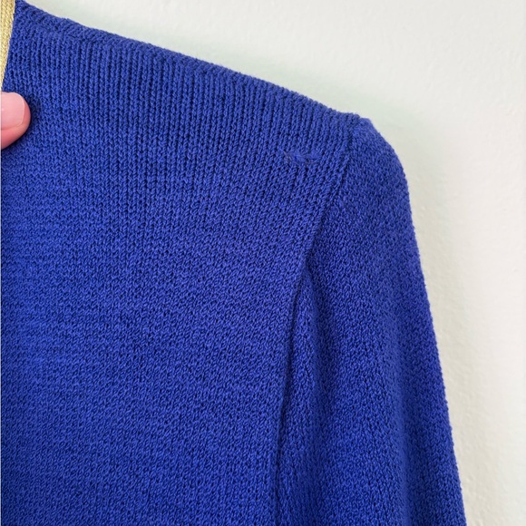 St. John Collection Santana Knit Royal Blue Long Sleeve Button Down Dress Size 4 - Picture 10 of 15